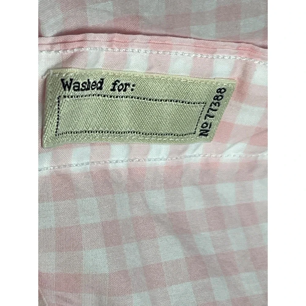 J.Crew Secret Wash Classic Fit Pink Gingham Cotton Shirt Men's L Tall